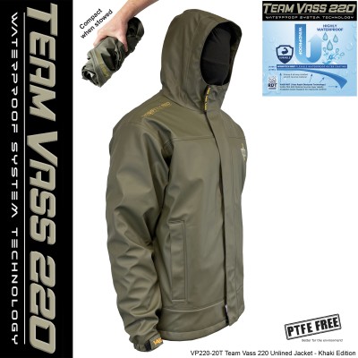 Team Vass 220 Unlined Jacket - Waterproof - Khaki Edition